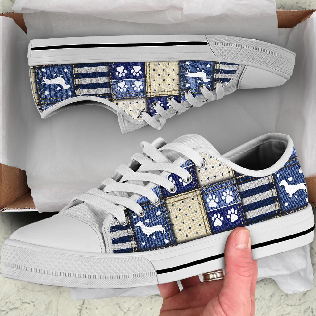 Dachshund Jean Color - Low Top Shoe - Love Love Top Shoes