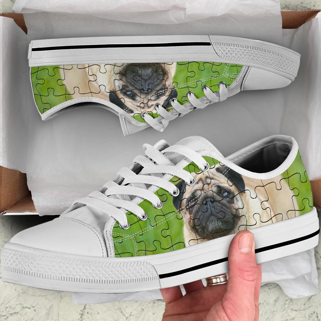 Pug Puzzle - Low Top Shoe - Love Love Top Shoes