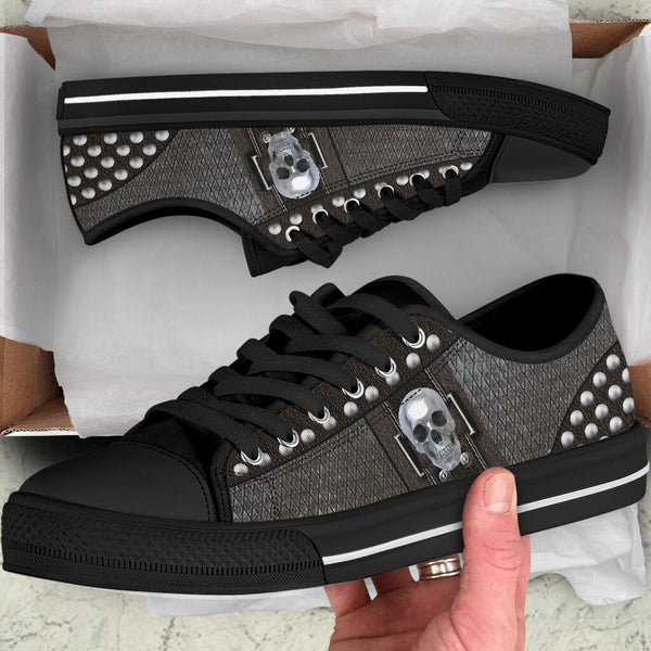 Skull Metal Low Top Shoe - Love Low Top Shoes