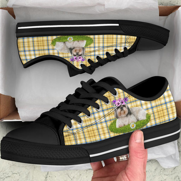 Shih Tzu Flower Caro - Low Top Shoe - Love Low Top Shoes