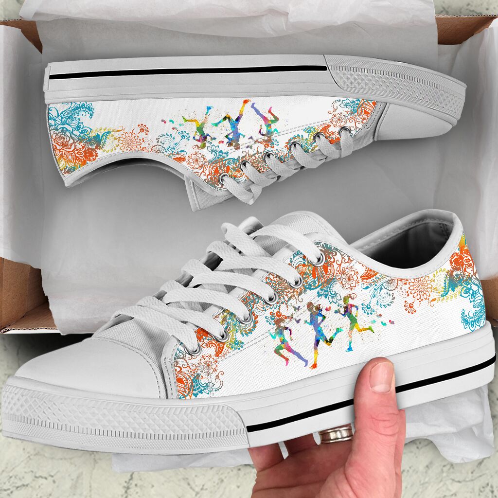 Running Watercolor - Low Top Shoe - Love Love Top Shoes