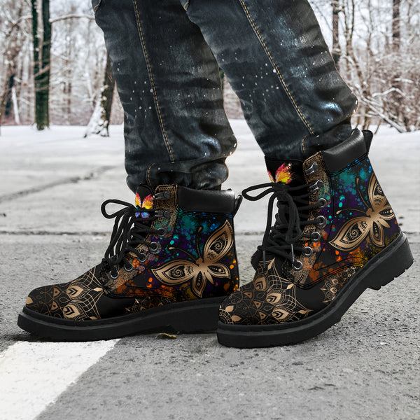 Butterfly Henna With Watercolor Asboot - Tl - Love All Season Boots