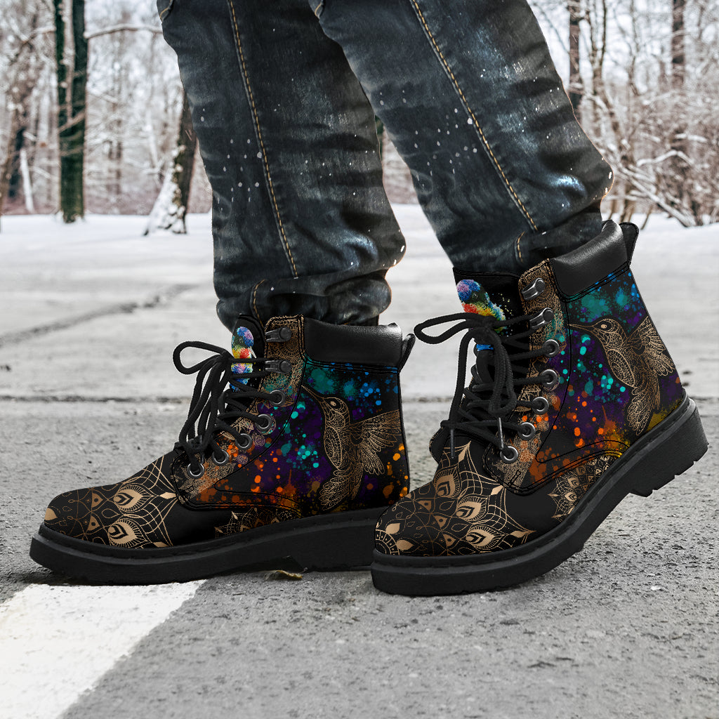 Bird Henna With Watercolor Asboot - Tl - Love All Season Boots