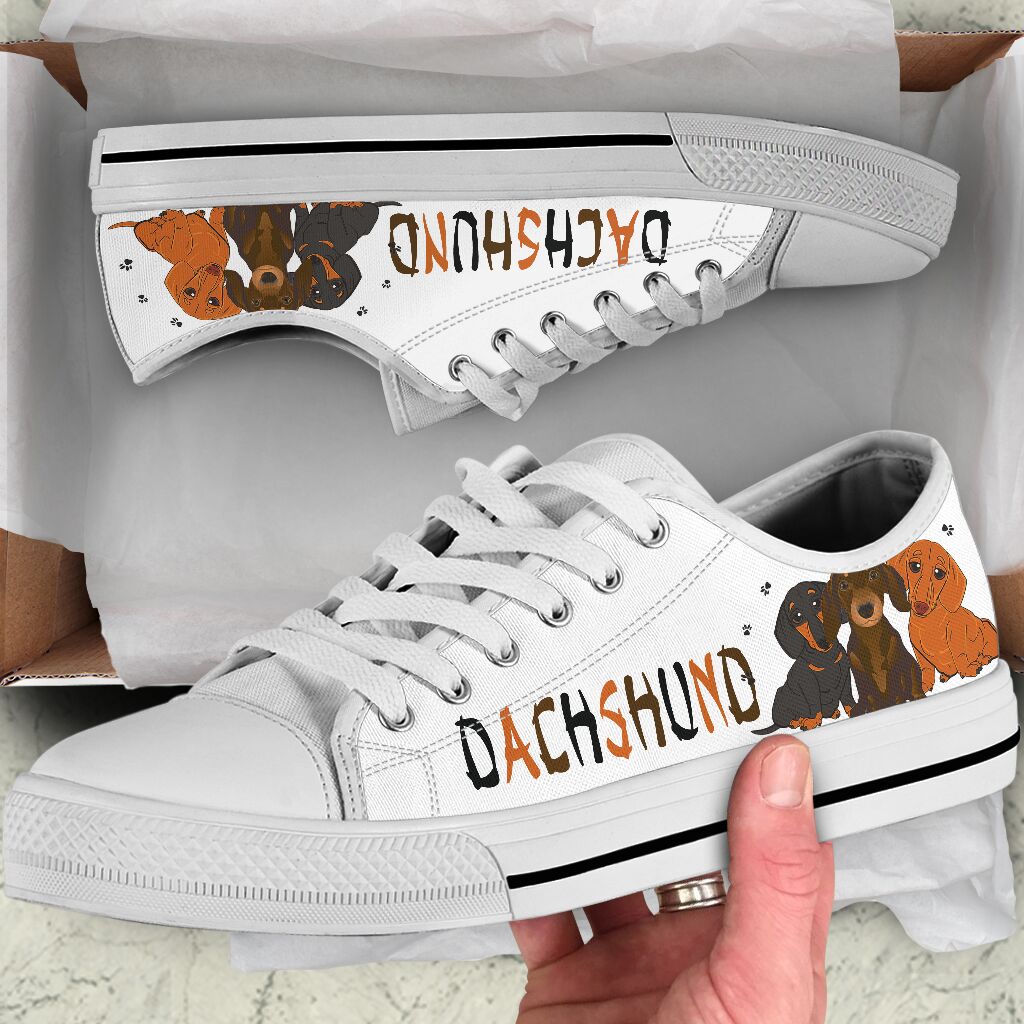 Dachshund Cartoon - Low Top Shoe - Love Love Top Shoes