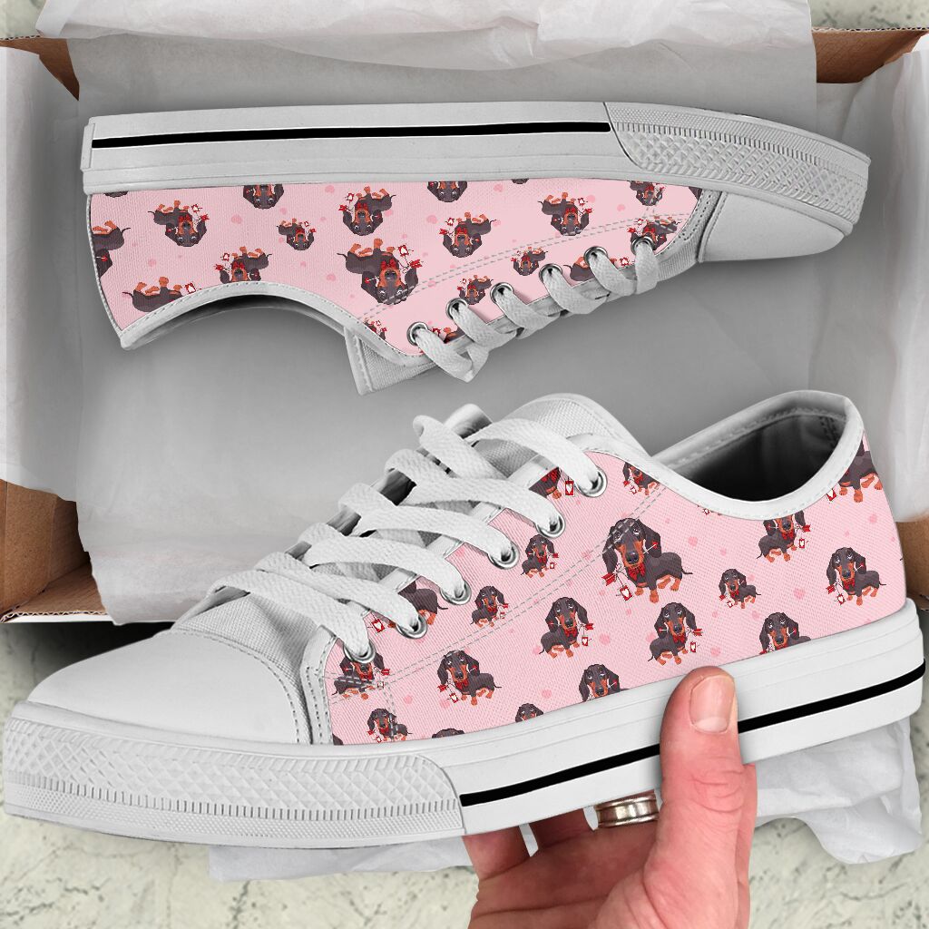 Dachshund Cute Heart - Low Top Shoe - Love Love Top Shoes