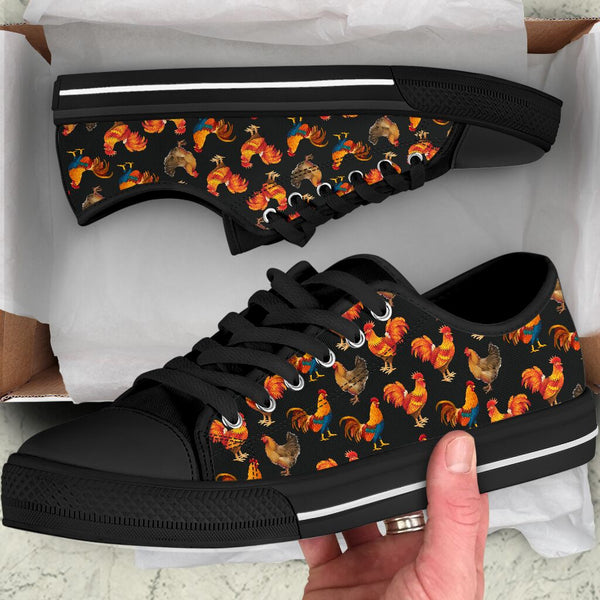 Rooster Chicken Pattern Low Top  Shoes