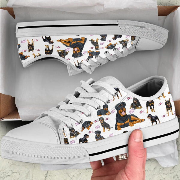 Rottweiler White - Low Top Shoe - Love Love Top Shoes