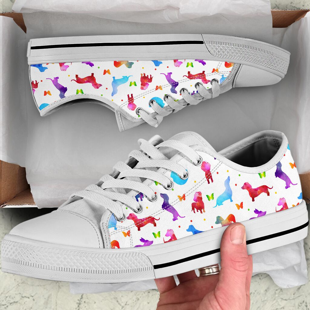 Dachshund Patern- Low Top Shoe - Love Love Top Shoes