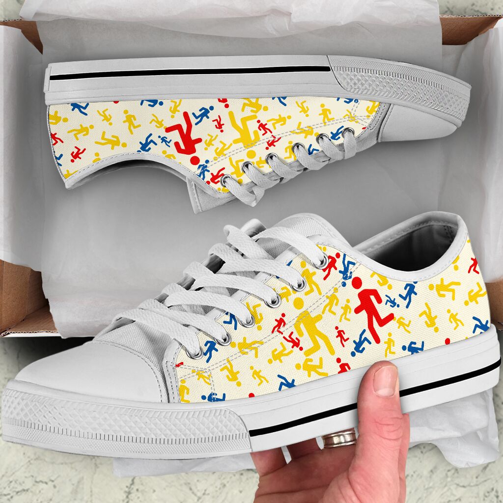 Running Icon Color Pattern- Low Top Shoe - Love Love Top Shoes