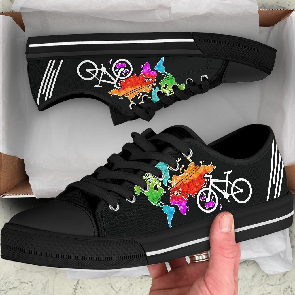 Mountain And Map Color - Low Top Shoe - Love Love Top Shoes