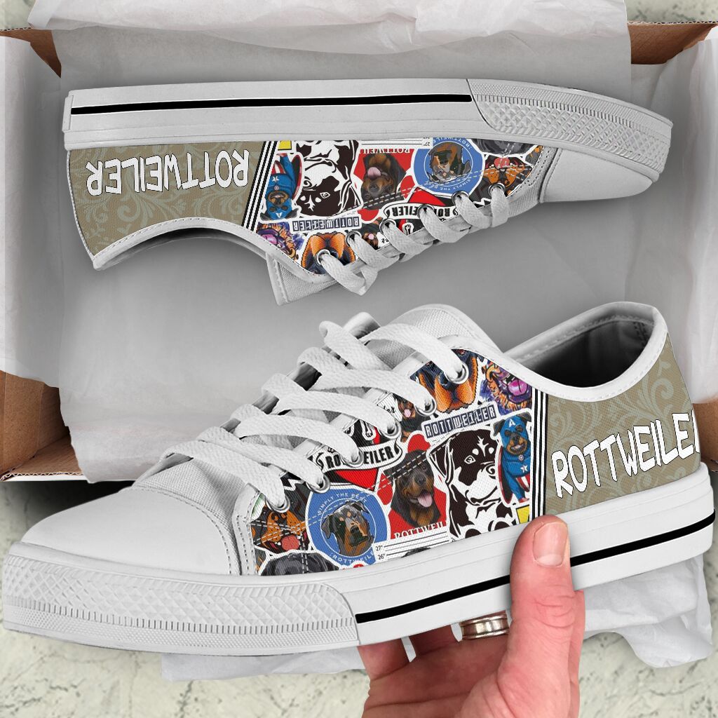 Rottweiler Pattern Sticker - Low Top Shoe - Love Love Top Shoes