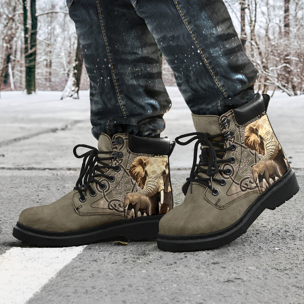 Elephant Celtic Knot Asboots - Love All Season Boots