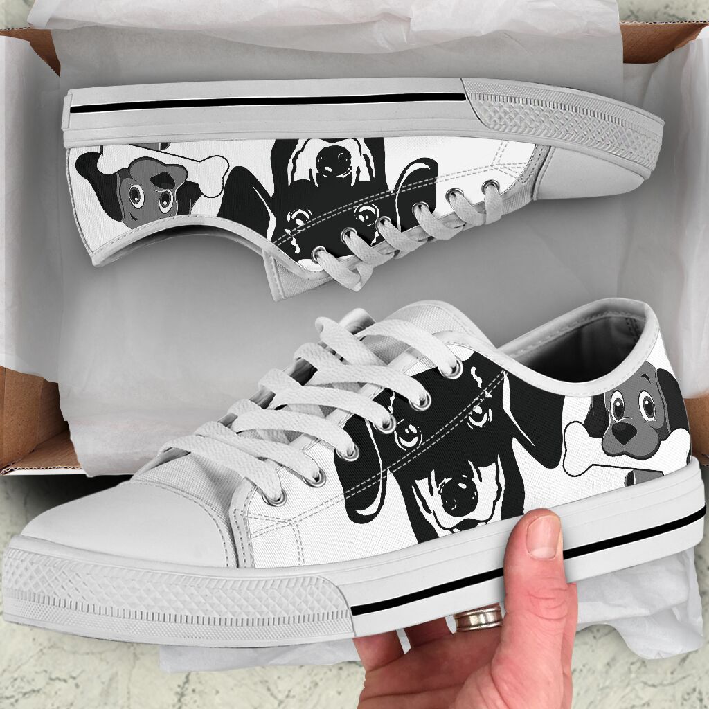 Dachshund Gnaw Bones- Low Top Shoe - Love Love Top Shoes