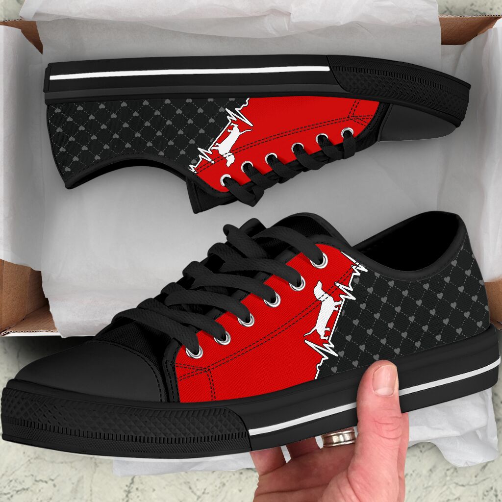 Dachshund Heart Beat - Low Top Shoe - Love Love Top Shoes