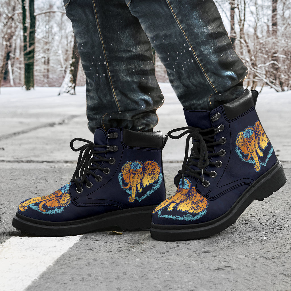 Elephant - Gold Elephant Lotus Heart Asboot - Tl - Love All Season Boots