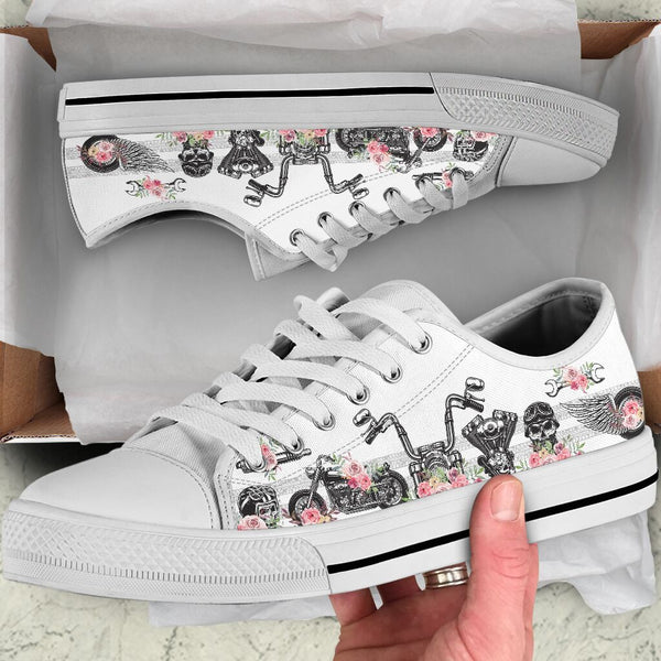 Low Top - Biker - Flower Style Shoe - Love Love Top Shoes