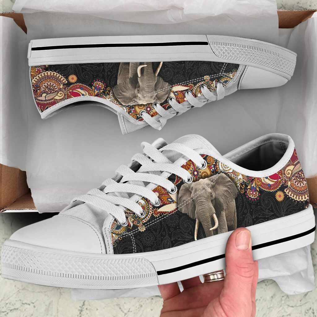 Elephant Paisley Color Low Top  Shoes