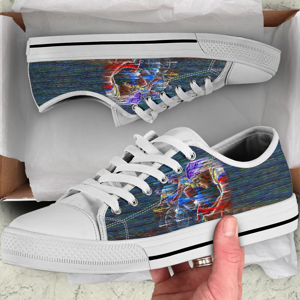 Cycling Painting Low Top Shoe - Love Low Top Shoes
