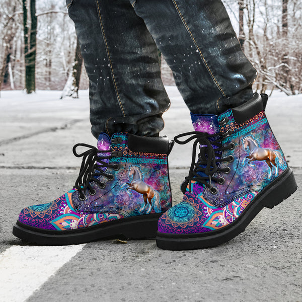 Horse Galaxy Mandala Boot Sky - Love All Season Boots