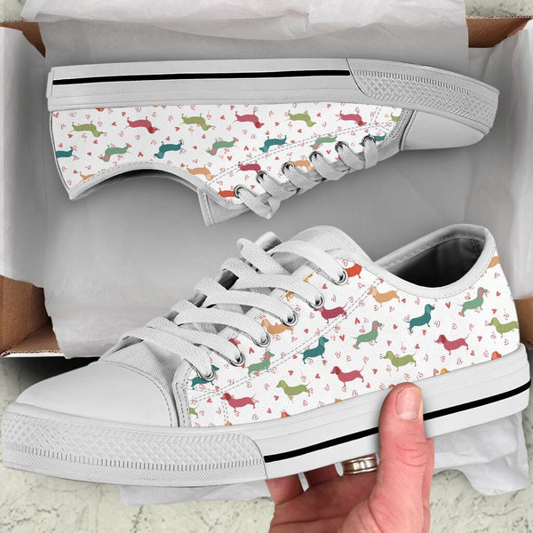 Dachshund Heart Red - Low Top Shoe - Love Love Top Shoes