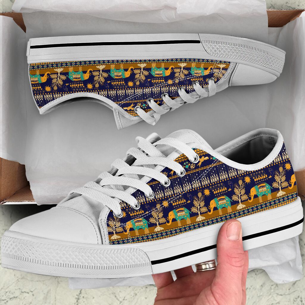 Elephant - Seamless Pattern Low Top Shoes