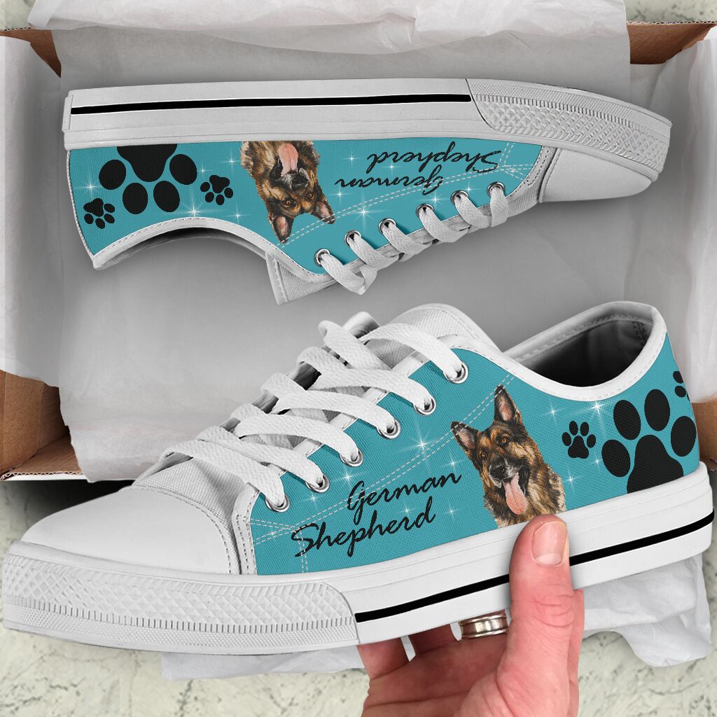German Shepherd And Paw - Low TopShoe - Love Love Top Shoes