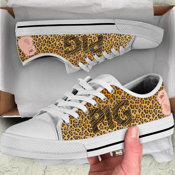 Pig Leopard Skin Low Top Shoes