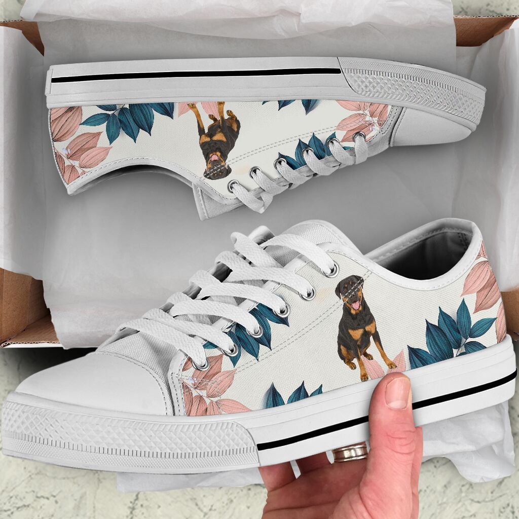Rotttweiler Flower Pink - Low Top Shoe - Love Love Top Shoes
