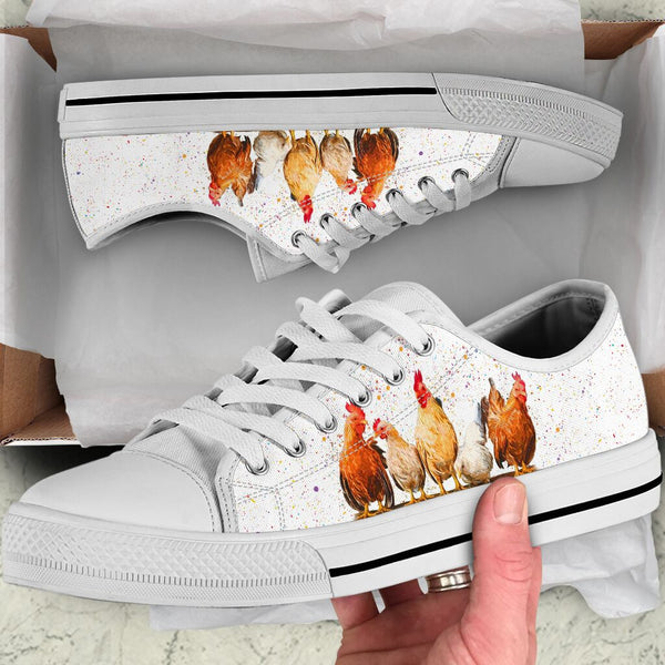 Chicken Watercolor Art Low Top  Shoes