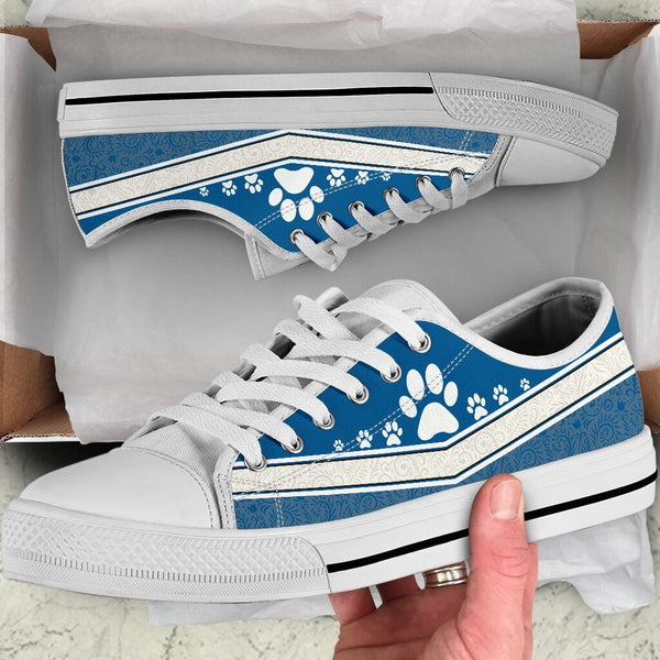 Dog Mom Line Blue - Low Top Shoe - Love Love Top Shoes