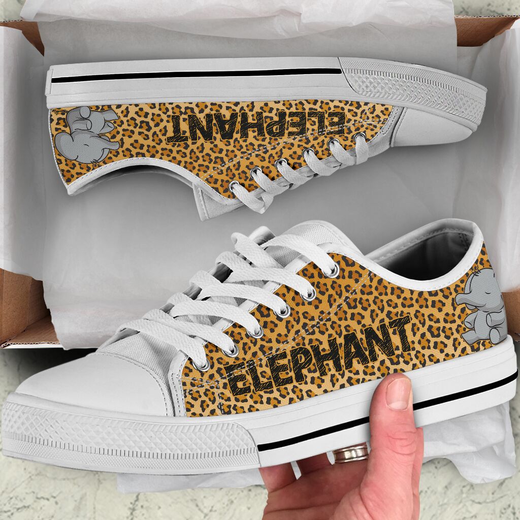 Elephant Leopard Skin Low Top Shoes