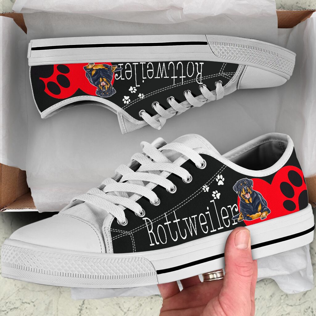 Rottweiler Heart - Low Top Shoe - Love Love Top Shoes