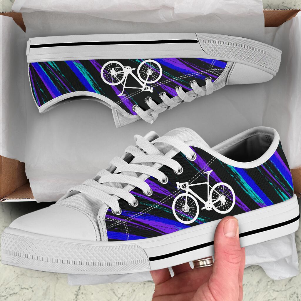 Cycling Purple Watercolor - Low Top Shoe - Love Love Top Shoes