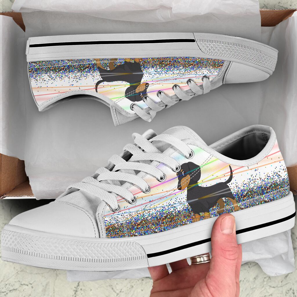 Dachshund Glitter - Low Top Shoe - Love Love Top Shoes