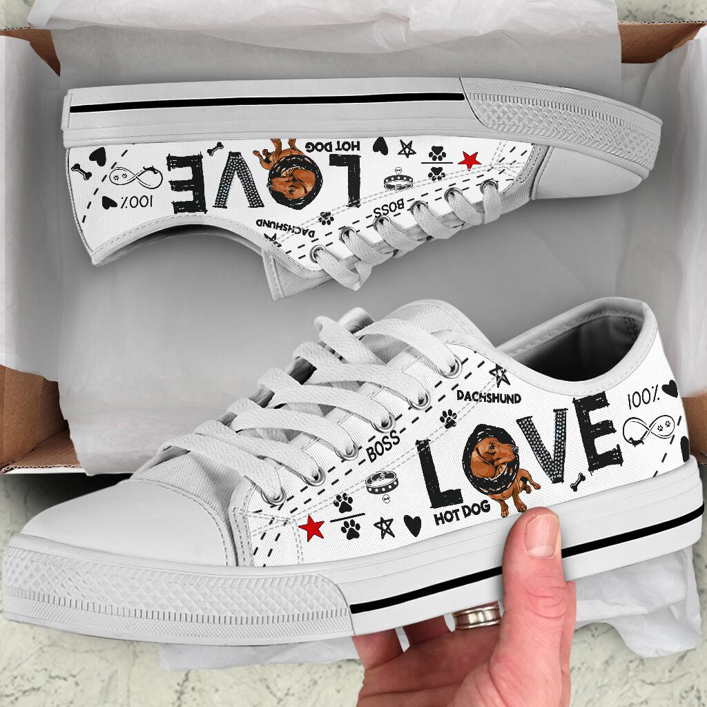 Dachshund Love - Low Top Shoe - Love Love Top Shoes