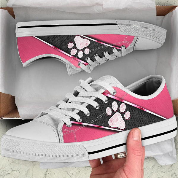 Dog Mom Pink Grid - Low Top Shoe - Love Love Top Shoes