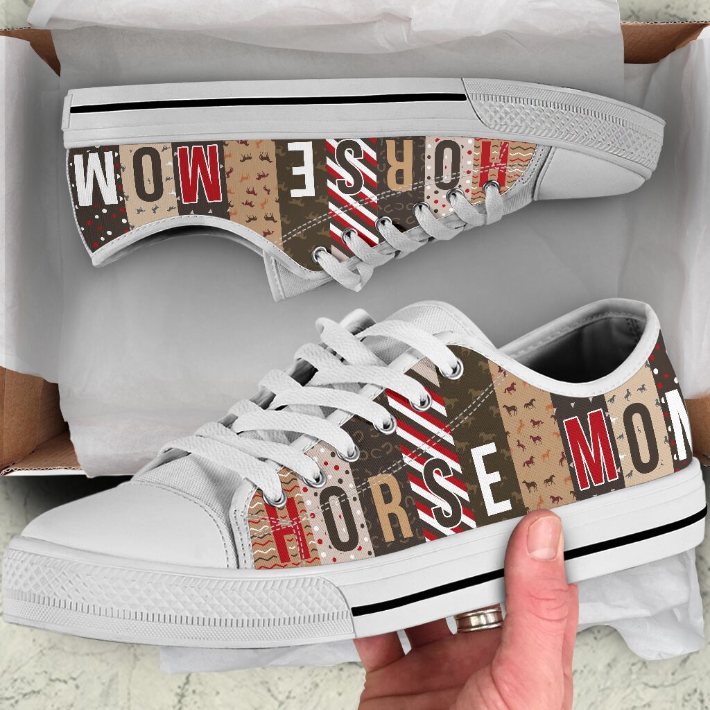 Horse Mom Pattern Vector Low Top -  Shoes