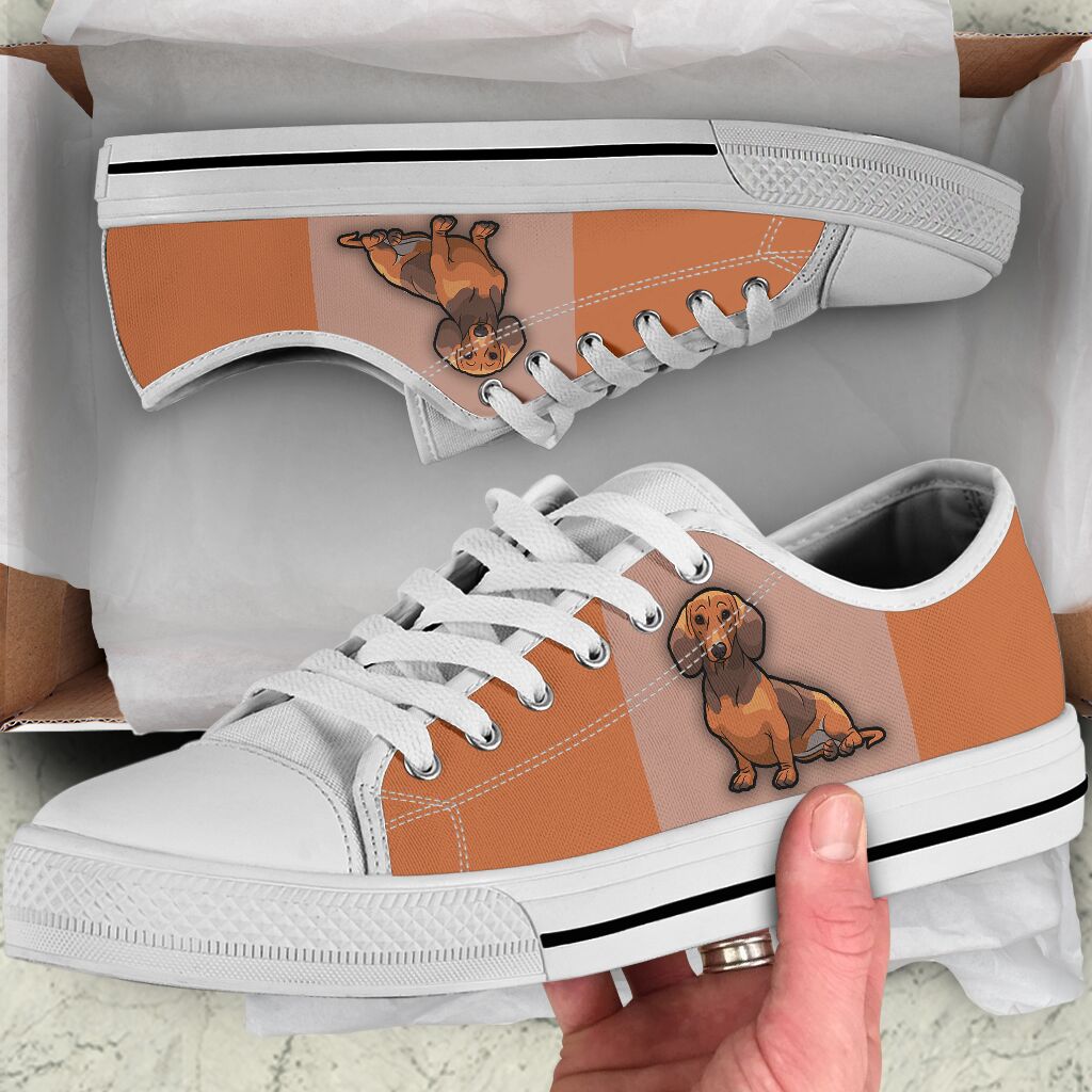 Dachshund Couple Low Top Shoe - Love Love Top Shoes