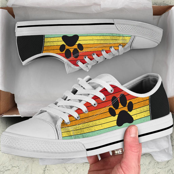 Dog Paw Rainbow Color - Low Top Shoe - Love Love Top Shoes