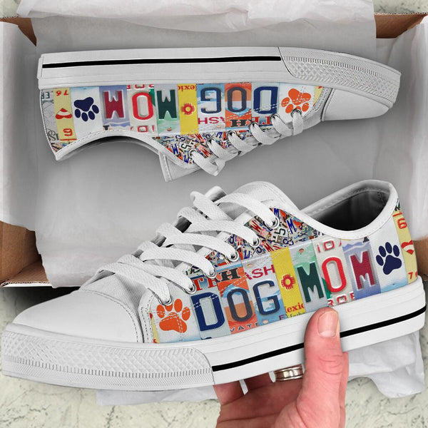 Dog Mom Low Top License Plates Shoes