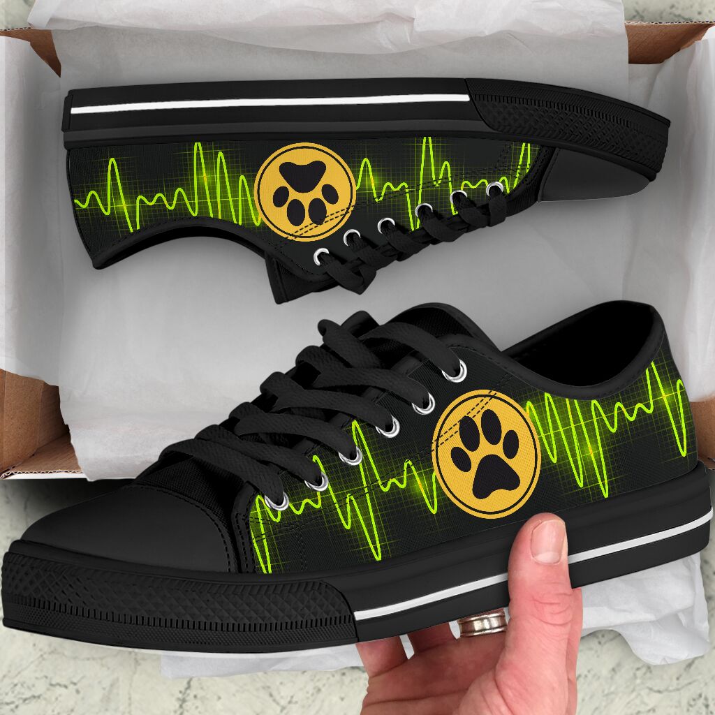 Dog Mom Heart Beat - Low Top Shoe - Love Love Top Shoes