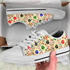 Dog Paw Flower Pattern - Low Top Shoe - Love Love Top Shoes