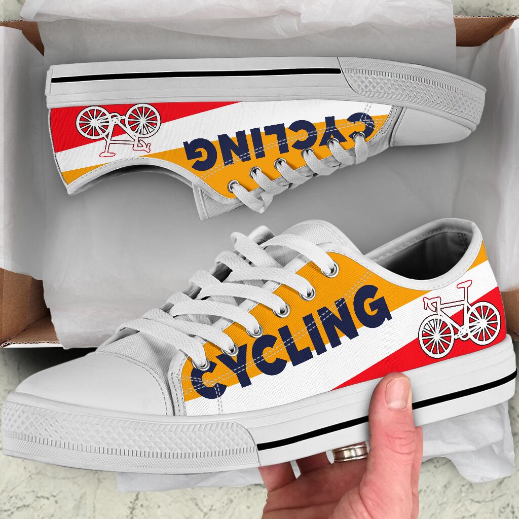 Cycling White Mix Red - Low Top Shoe - Love Love Top Shoes