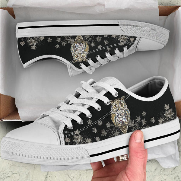 Owl Flower Art Low Top  Shoes