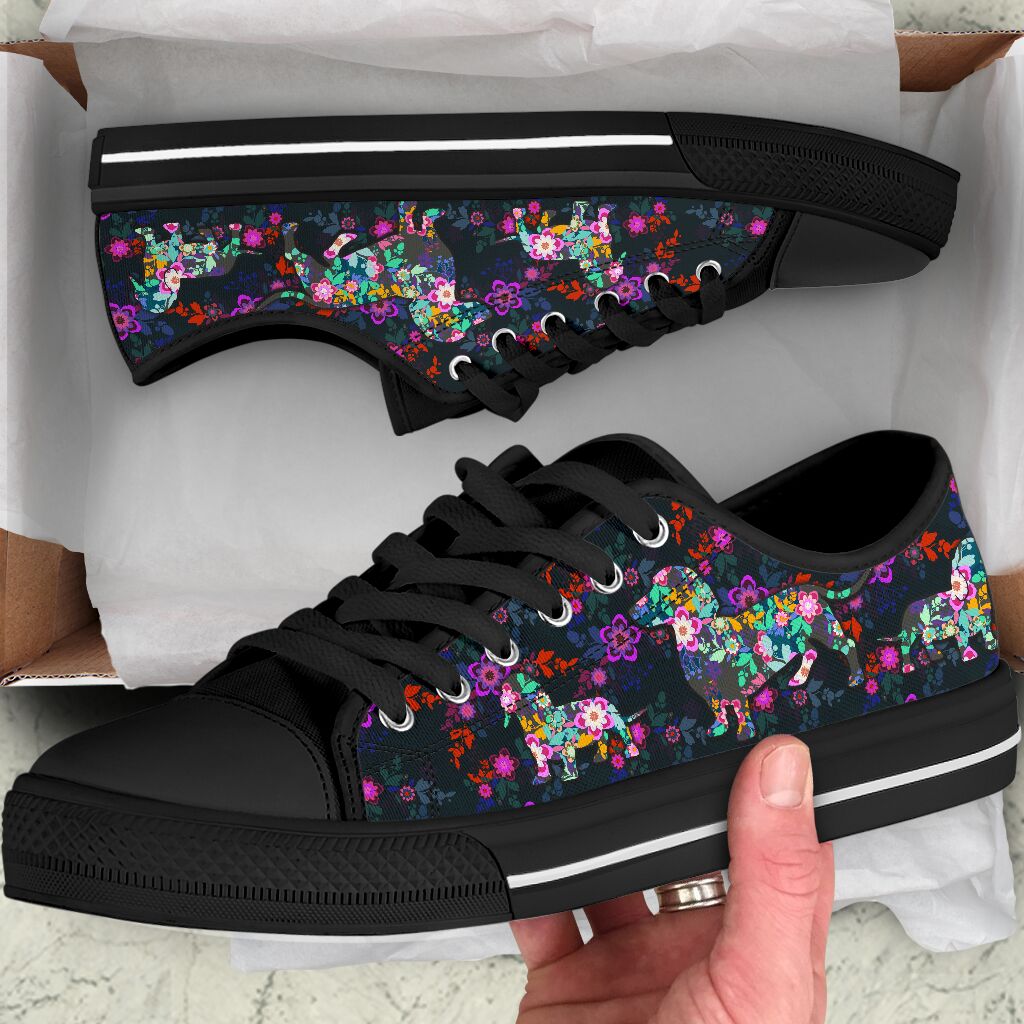 Dachshund Flower Color - Low Top - Nnd Shoe - Love Love Top Shoes