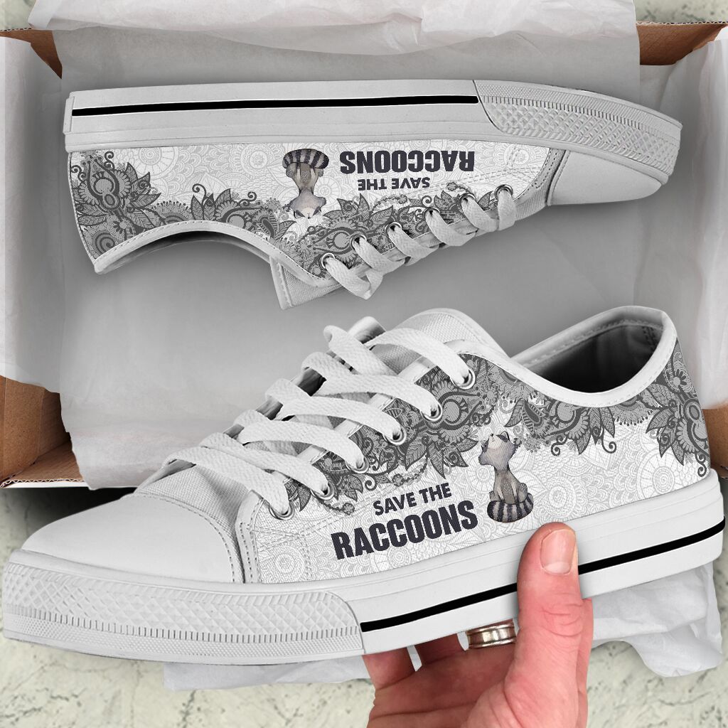 Save The Raccoons - Raccoons Low Top Shoe - Love Love Top Shoes