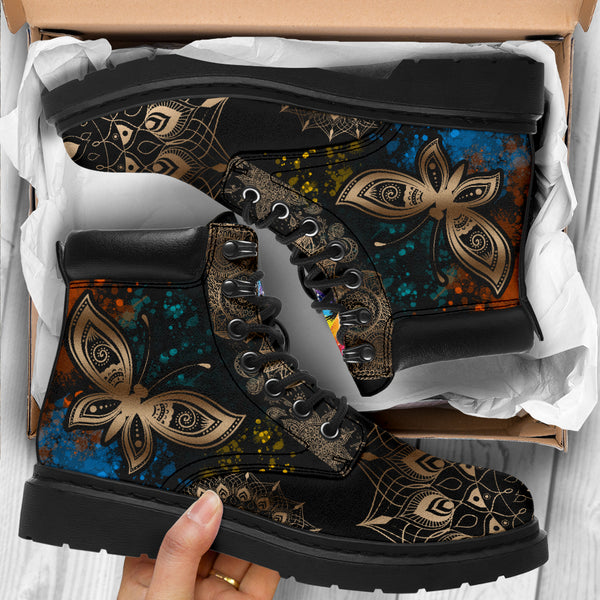 Butterfly Henna With Watercolor Asboot - Tl - Love All Season Boots