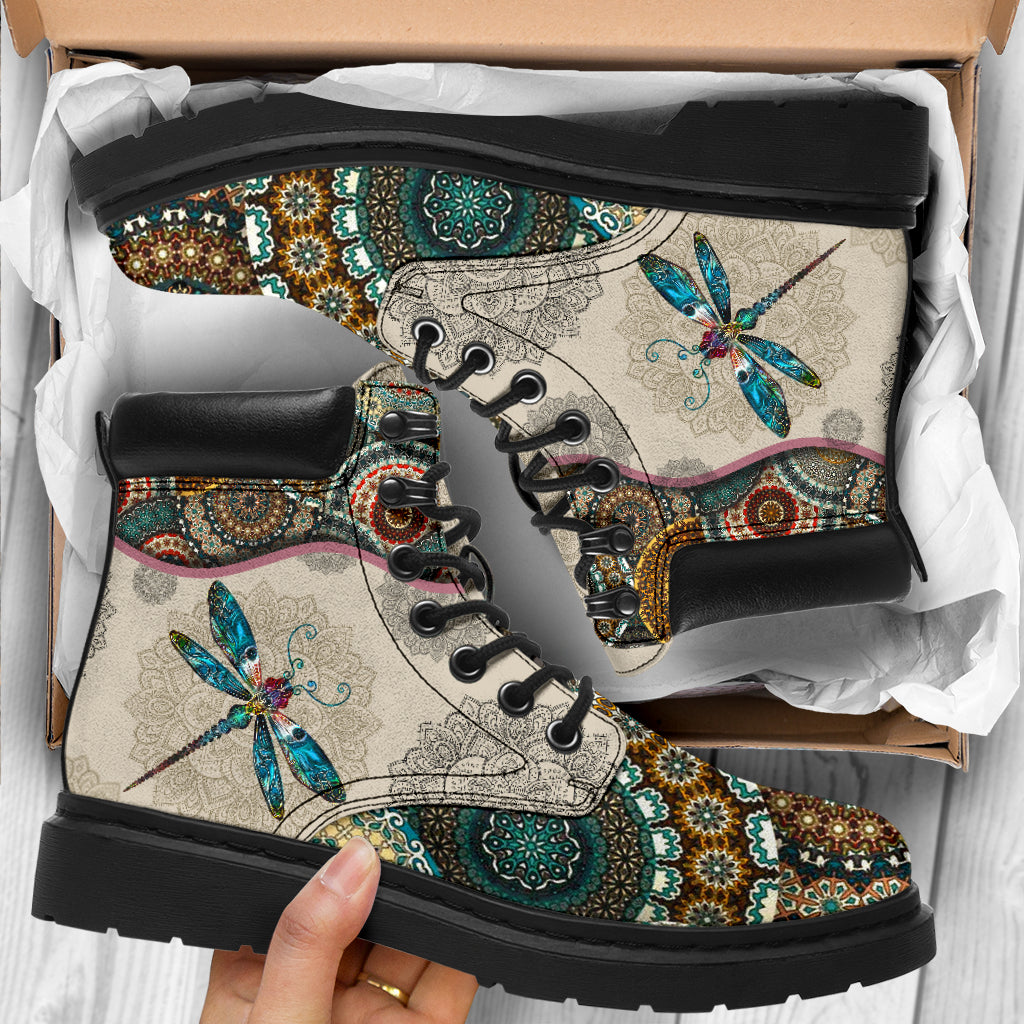 Dragonfly - Vintage Mandala Asboot Sky - Love All Season Boots