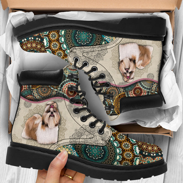 Shih Tzu - Vintage Mandala Asboot Sky - Love All Season Boots