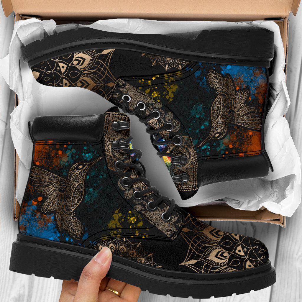 Bird Henna With Watercolor Asboot - Tl - Love All Season Boots